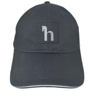 Horze Baseball Cap Black Gray OS Slideback Cotton Embroidered Logo Piping Hat